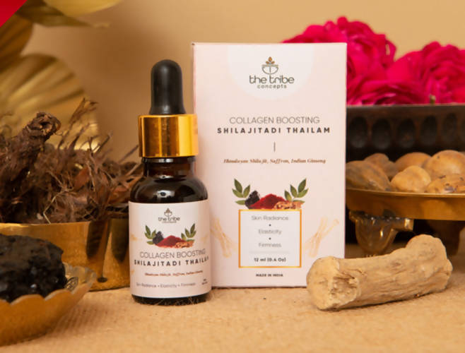 The Tribe Concepts Collagen Boosting Shilajitadi Thailam uses